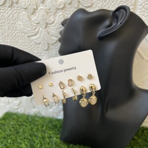 Precy gold fashion earrings set