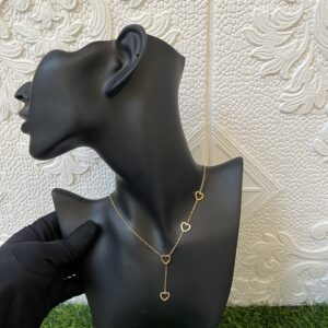Love gold necklace with droppings