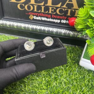 Transparent/silver cufflinks