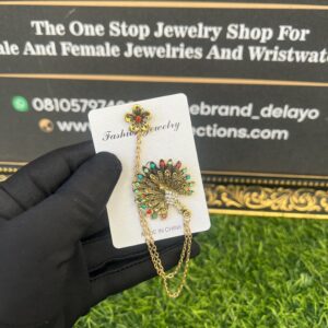 Multicolored stoned lapel pin