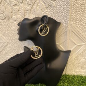 priya gold stoned hoops