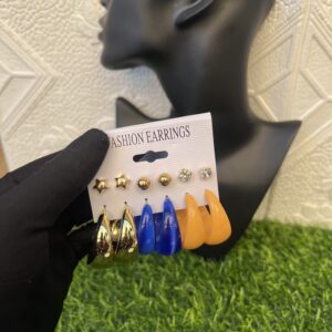 blue/yellow fashion earrings set