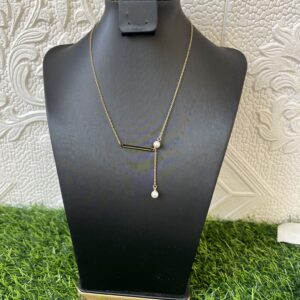 aurora gold/pearl drop necklace