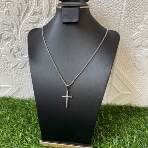 cross silver male necklace