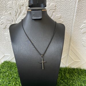black cross male necklace