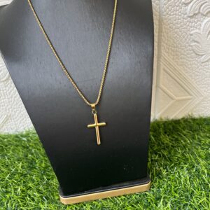 gold male cross necklace