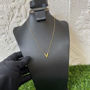 gold v necklace