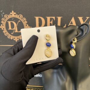 celeste blue/gold earrings