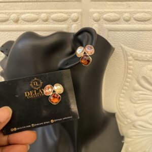 maya brown stoned earrings