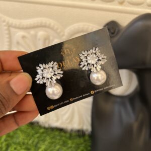 ivy silver bridal earrings