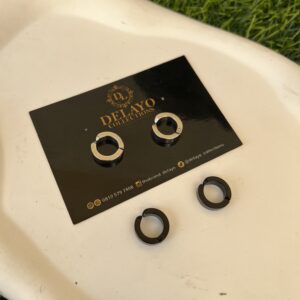 black and silver magnetic hoops