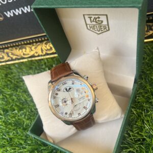 manny brown leather wristwatch