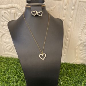 Heart stoned jewelry set