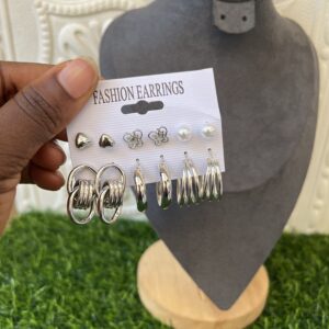mari silver fashion earrings set
