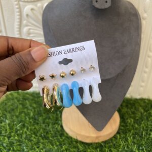 blue / white fashion earrings set