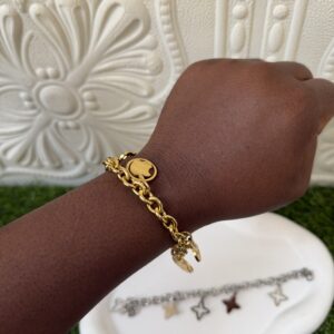 Gold apple charm bracelet