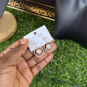 Abi gold stoned earrings