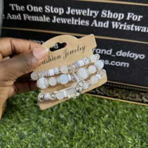 Mide white bead set