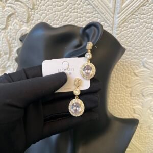 Tina gold stoned earrings