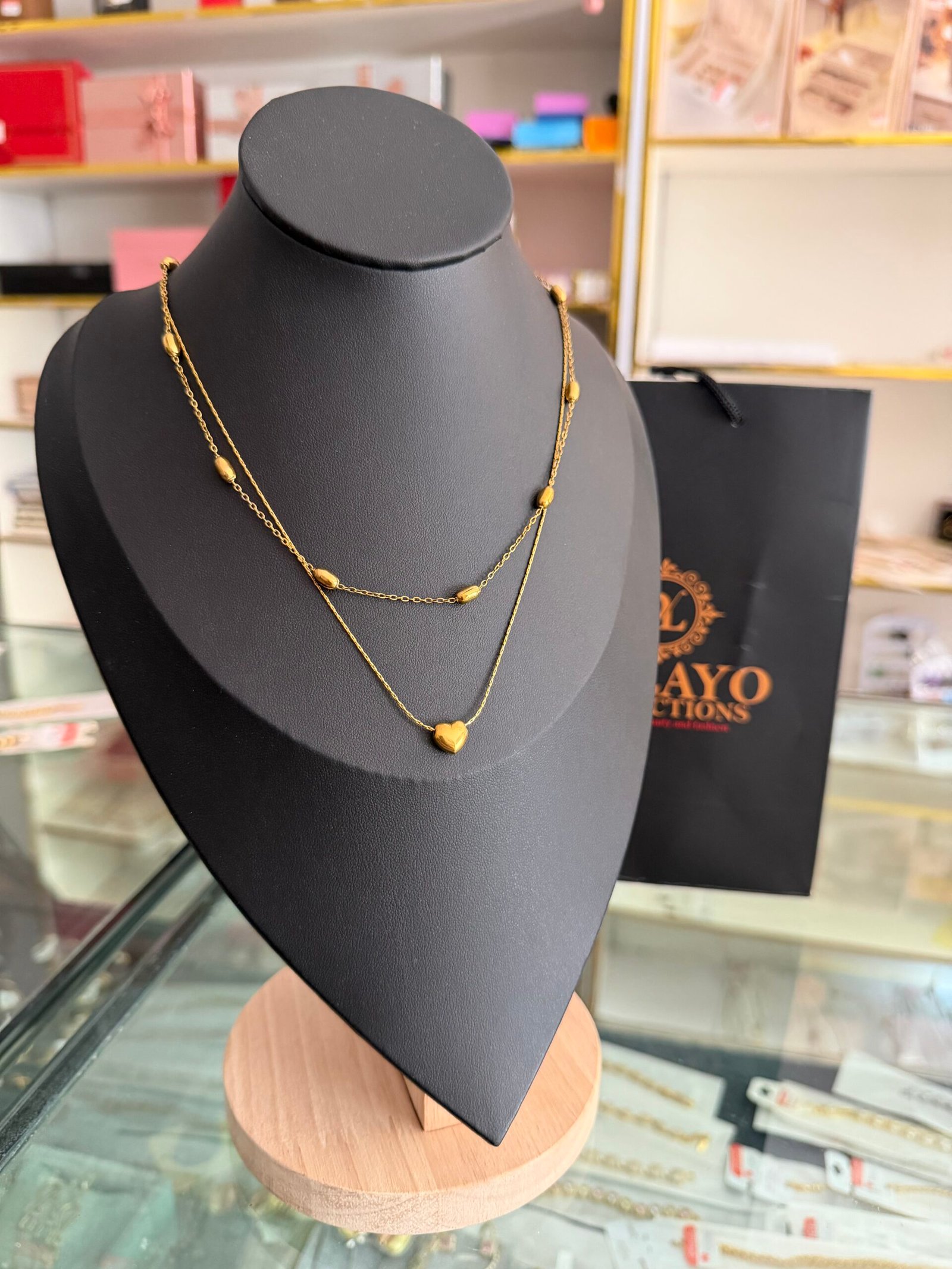 Nkem gold layered necklace