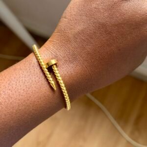 Gold candy nail bangle