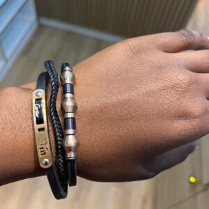 Black with bronze male Bracelet