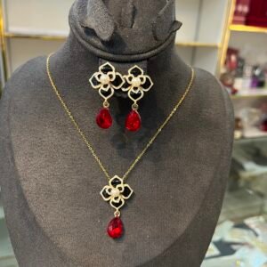 Flower with Pearl Jewelry set