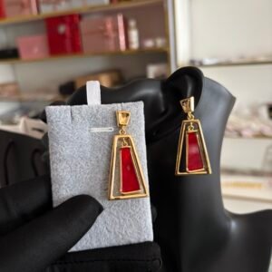 Gold/Crimson Drop earring