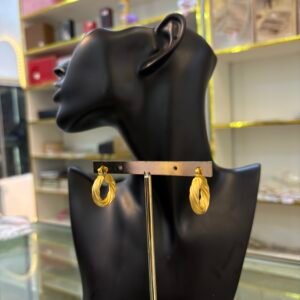 Gold Spiral Silk Hoops