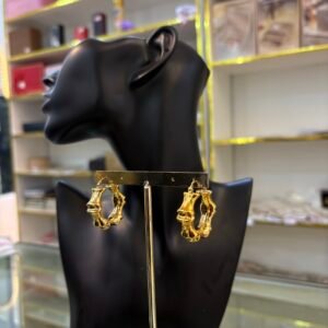 Gold Bamboo Hoops
