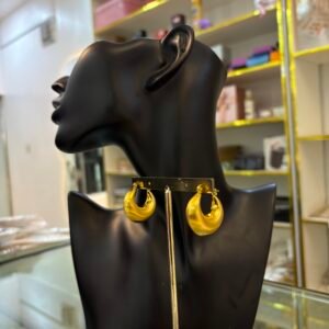 Matte Gold Drop Hoops