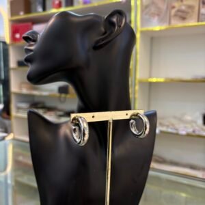 Silver Crescents Hoops