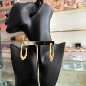 Gold Caviar Oval Hoops