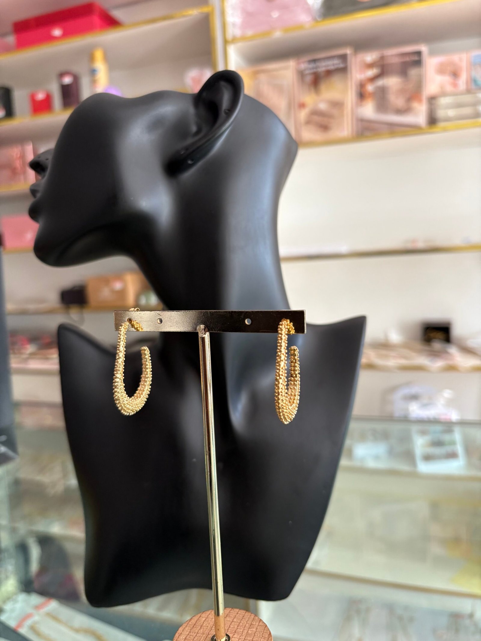 Gold Caviar Oval Hoops