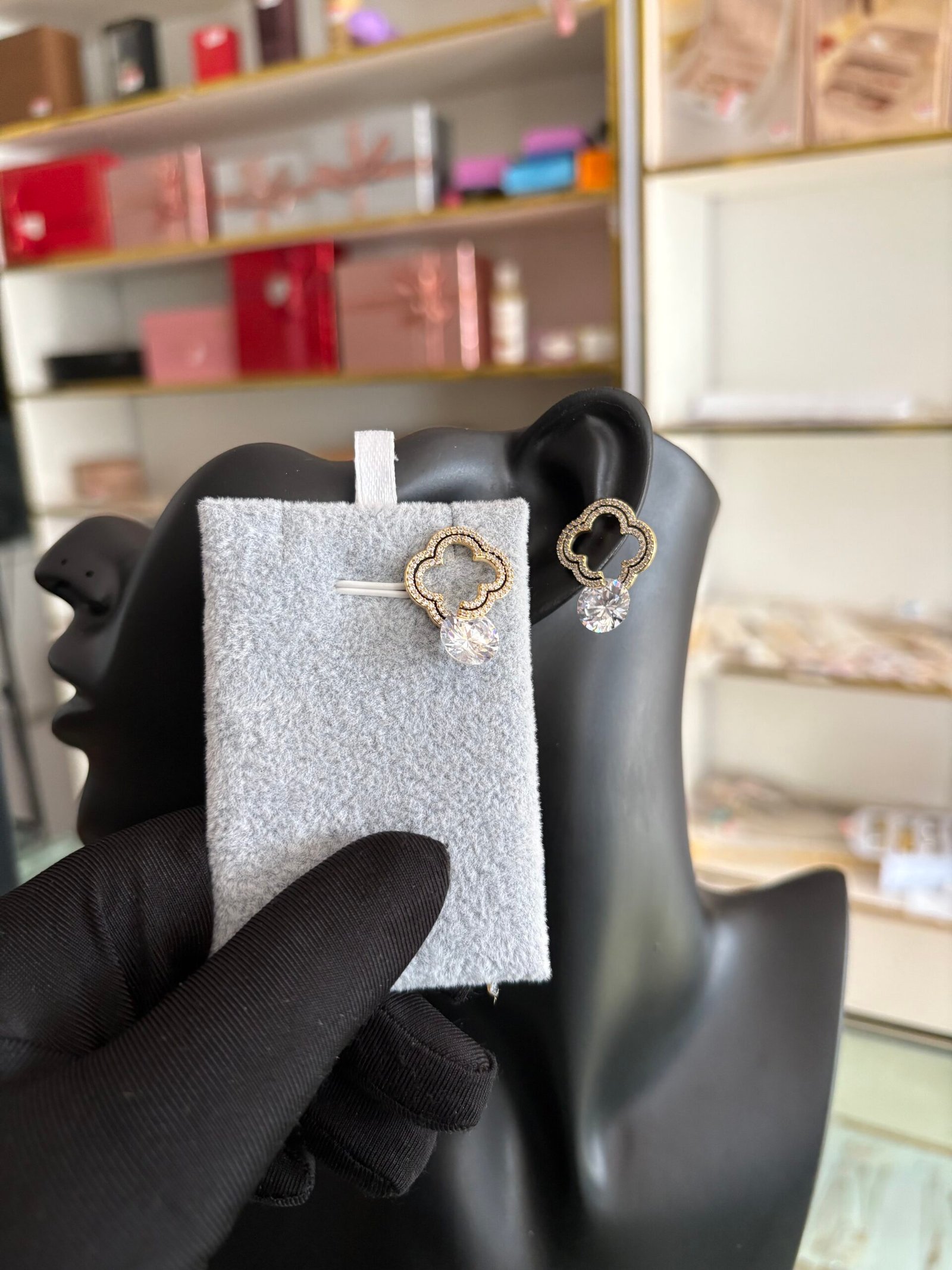 Glitzy Clover Dangles