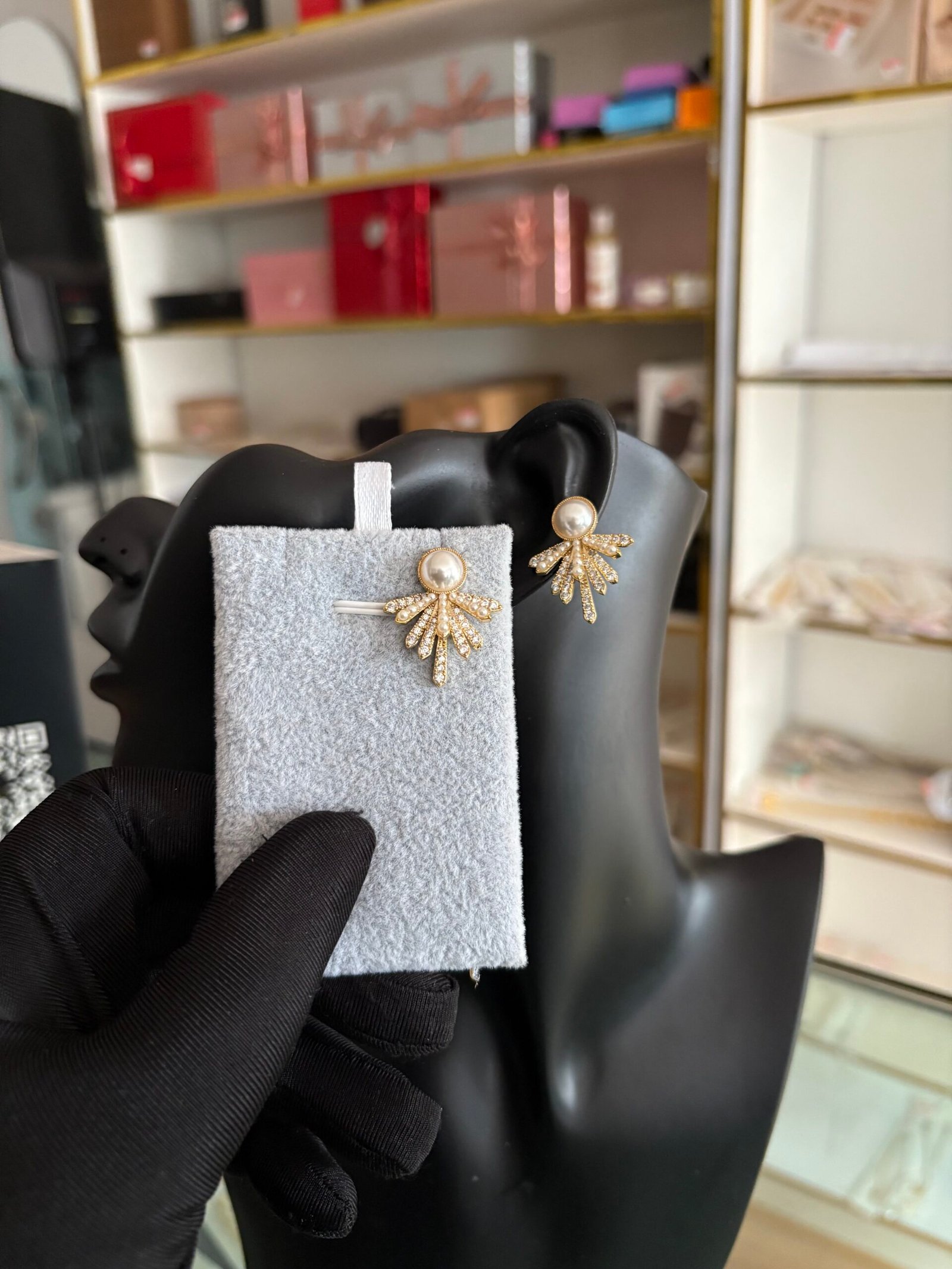 Sparkly Pearl Studs