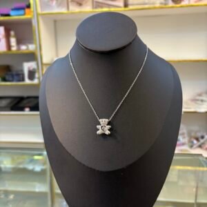 Silver Sparkle Bear Necklace