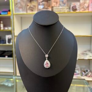 Silver/Pink Gemstone Necklace