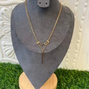 Love gold layered necklace