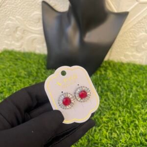 Mimi silver and red stud