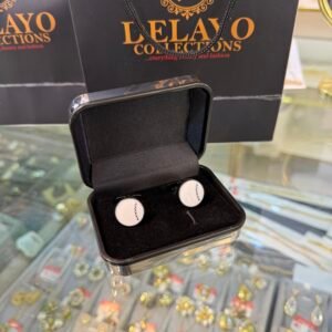 Leo white cufflinks