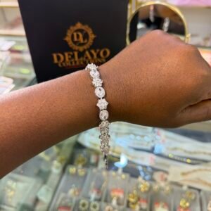 Lade silver stoned bracelet