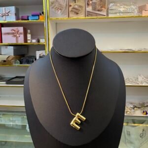 Gold “E” Initial Necklace