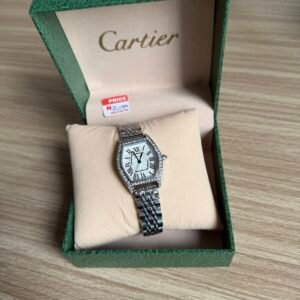 Cartier solid silver wristwatch