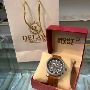 Mont Blanc Brown Leather Wristwatch
