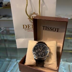 Tissot Black Leather Wristwatch